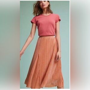 NWT Anthropology Maeve Pink/Rose sparkly pleated skirt.